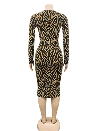 Adogirl Bodycon Dress Long Sleeve Dress For Women Sexy Women's Club & Night Out Dresses Pencil Dress Yellow Small #TOP4