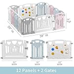 Baby Playpen Kids Activity Centre Safety Play Yard Home Indoor Outdoor New Pen (multicolour) (White) (Macarons Classic Set 14 Panel) - Image 3