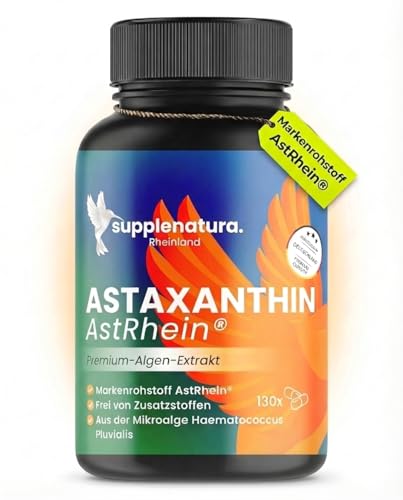 supplenatura. Rheinland - EINFÜHRUNGSANGEBOT* Astaxanthin 8mg hochdosiert | 130 Kapseln | MARKENROHSTOFF: AstRhein® | Quellwasser Kultivierung | Vegan - Astaxantin von SUPPLENATURA® - -10%