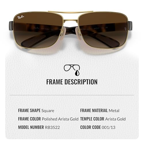 Ray-Ban RB3522 Square Shaped Sunglasses for Men & Women with Official RAYBAN Eyewear Kit3