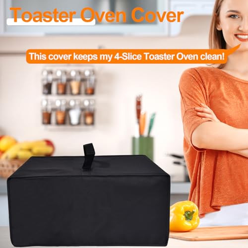 NUENSS-ROR Toaster Oven Cover Heavy Duty Water-Proof Heat-Resistant Dust-Proof Protective Cover Case for BLACK+DECKER 4-Slice Crisp 'N Bake Air Fry Toaster Oven TO1313SBD/TO1787SS (Black) by NUENSS-ROR - Image 2