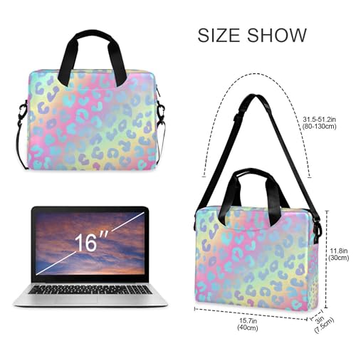 Maletín para laptop estampado azul con correa, 13-15.6 pulgadas miniatura 4