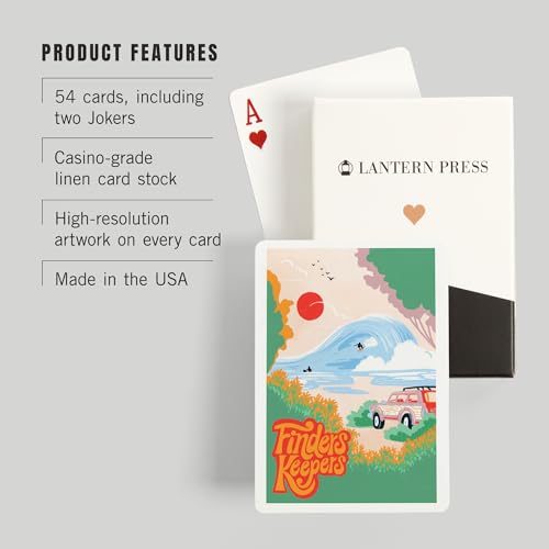 Lantern Press Secret Surf Spot - Naipes Póker 52 cartas miniatura 3