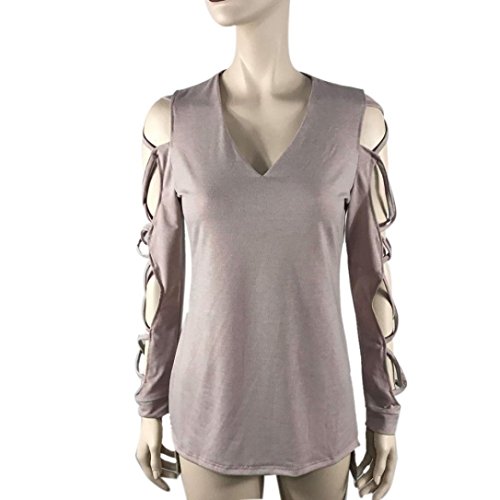 NEARTIME Women Tee Shirt, Casual Club Tops Shirts Hollow Sleeve Blouse - Thumbnail 2