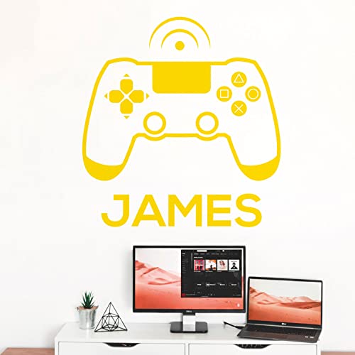 Sticker mural personnalisable pour console de jeu, manette de jeu – XBox, Playstation [Jaune moyen]