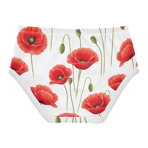 Flower Girls Underwear Toddler 2t Cotton Cute Panties Girl Bright Flowers Green Buds White Undies Kids Briefs2