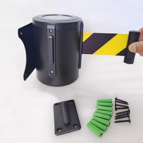 CAIFEXUE Retractable Belt Barrier, Carbon Steel Housing with Mounting Accessories,2/3/5/10M Wall Mount Safety Cordon Barrier/a/5M(16.4Ft)