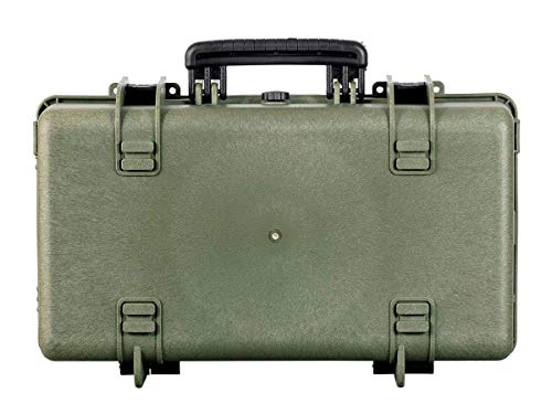 Image of Monoprice Weatherproof Hard Case - 22in x 14in x 8in, OD Green with Customizable Foam, Shockproof, IP67