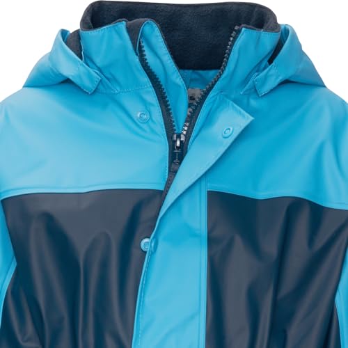 Playshoes Unisex Kinder Regen-anzug Mit Fleece-futter Warmer Wasserdichter Matschanzug Regenbekleidung, Marine Overall, 92 EU