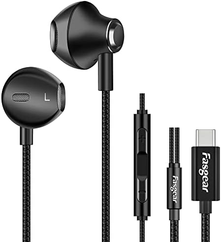 USB C Headphones, Fasgear in Ear Wired 