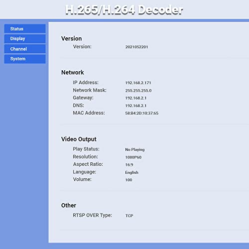 URayCoder H.265 H.264 Hd Video Audio Decoder Decodificador de Câmera Ip Http Rtsp M3U8 Rtmp Udp Unit