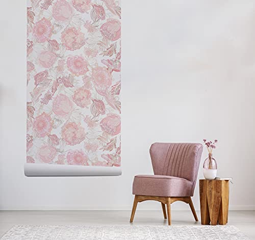 Papier peint floral repositionnable pour masquer un mur de chambre - 5