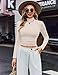 Ekouaer Turtleneck Shirts for Women 3 Pack Long Sleeve Mock Tops Basic Layering Thermal Black/Brown/Beige Medium
