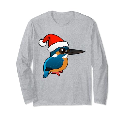 Cute Common Kingfisher as Santa Claus Birdorable Christmas Long Sleeve T-Shirt