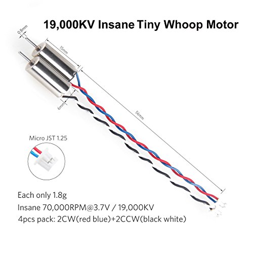 Crazepony 4Pcs 6X15Mm Motor (Speed: Insane) 19000Kv For Blade Inductrix Tiny Whoop Micro Jst 1.25 Plug #TOP1