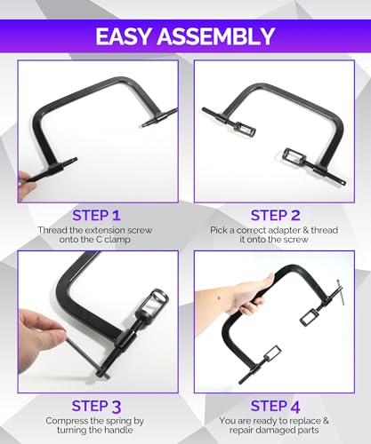 RACOONA Valve Spring Compressor,Car Accessories Valve Lapping Tool,10 Piece Spring Clamp Tool Kit with Valve Lapper,Valve Spring Removal Tool for Motorcycle, ATV, Car, Small Engine Vehicle Equipment - Thumbnail 4