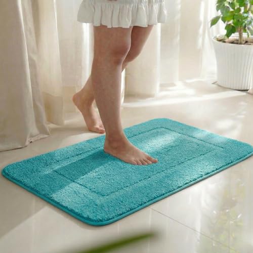 Image of Saral Home - Good Morning Mat, Soft, Anti-Skid, Washable, Water Absorbent, Quick Drying, All time usable Bathmat /Doormat /Runner. Slip-Resistant Backing for Everyday Safety.(Mint. 50X70-1PC)