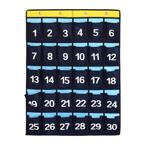 Panneau de rangement mural avec poches numérotées pour ranger 30 téléphones