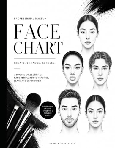 Professional Makeup Face Chart: A Diverse Collection of Face Templates to Practice, Learn and Get Inspired. For Makeup Artists, Students & Creative Minds image 2