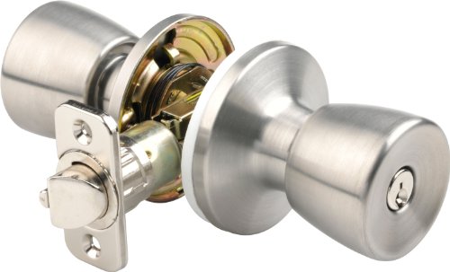Brinks 2710-130 Mobile Home Keyed Entry Tulip Style Door Knob, Stainless Steel
