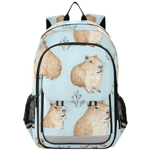 Sac à dos pour ordinateur portable enfants Capybara herbe grand format