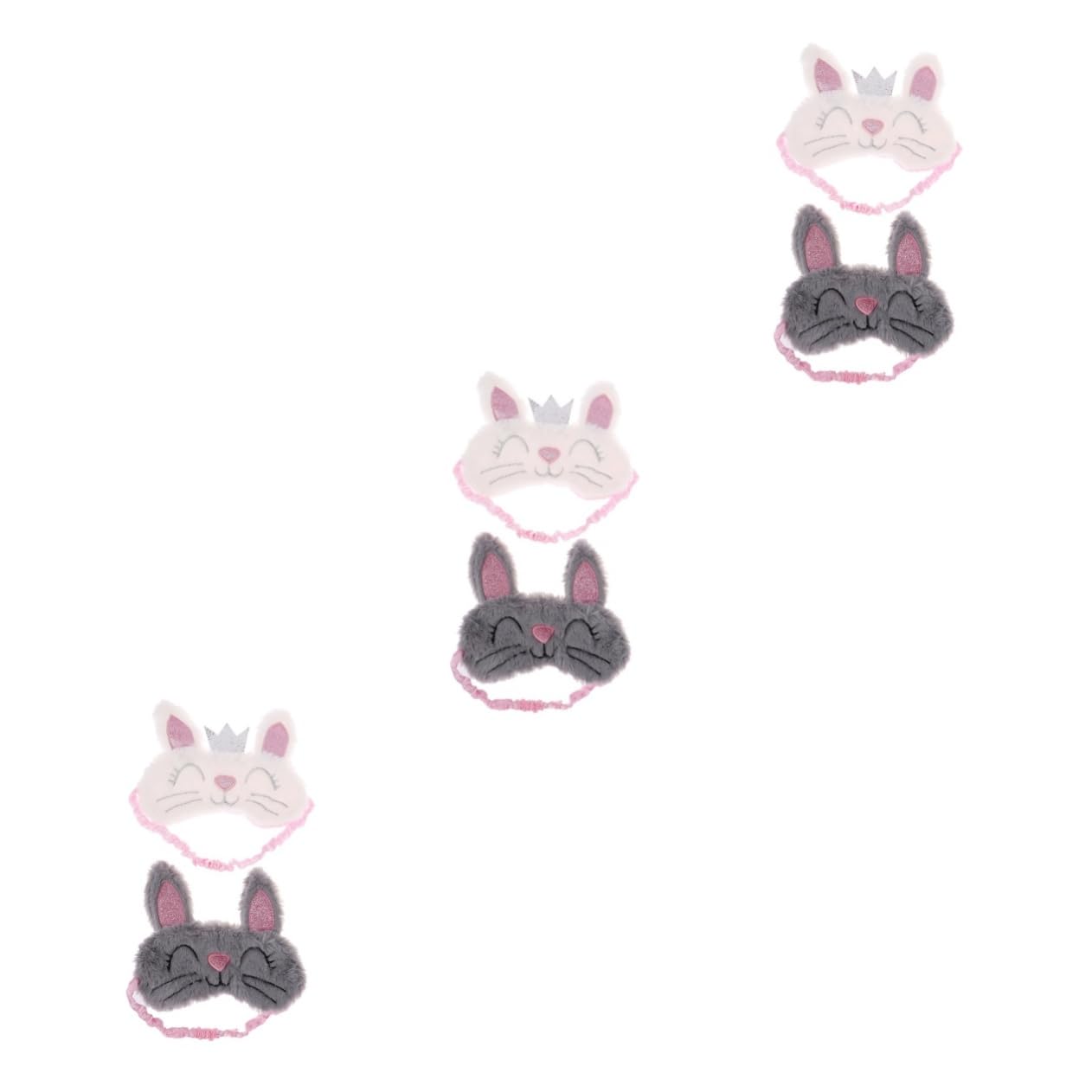 GLEAVI Schlafmaske 6 Stk Plüsch-kaninchen-augenmaske Plüsch-augenabdeckung Tierische Augenabdeckung Kaninchen-augenklappe en Weiß Reisen Gesichtsmaske Atmungsaktiv