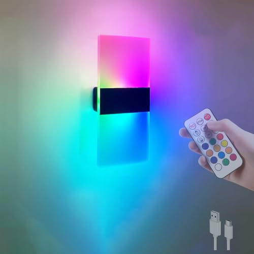 Lampara de pared regulable RGB con bateria USB para iluminacion interior
