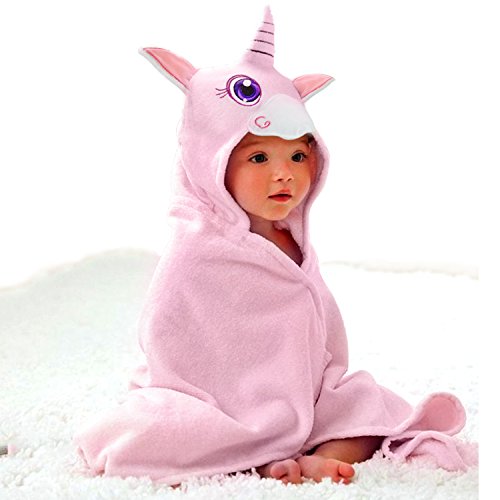 Baby Hooded Towel Upsimples Unicorn Baby Towels for Baby Girls 35 × 35 Inches Ultra Large 500GSM Super Soft Organic Bamboo Baby Towels for Baby Infant Toddler | Baby Girl Shower Gift Photo Shoot Props