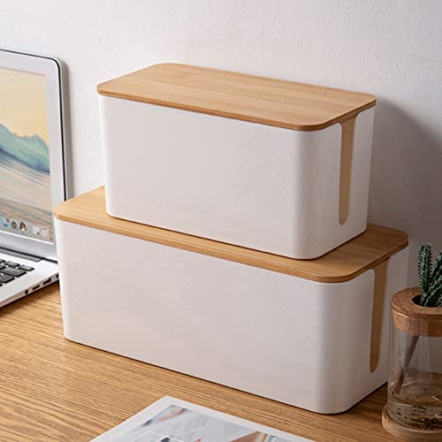 Dutami Cable Storage Box Socket Organizer Storage Box Network Line Storage Bin Charger Wire Management -F