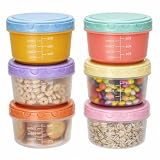 VINATO 6 Pezzo Mini Scatola Per Salse, Scatole per Snack, 300ml Mini Contenitori Per Alimenti Senza BPA, Barattoli Per Congelare Pesto, A Tenuta D'aria - Per Salse, Spezie & Snack