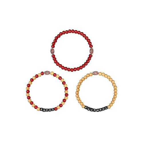 Foco BRMNNF3PKFR Unisex Adult Nfl Team Logo Officially Licensed 3-Pack Beaded Friendship Bracelet thumb #2