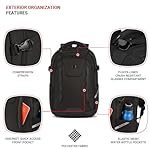 SwissGear Travel Tech Pro Laptop Backpack – Fits Laptops up to 16” – ScanSmart TSA-Friendly Backpack with Multiple Organizer Pockets – Black - Image 4