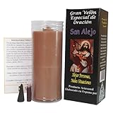 Velon San Alejo Kerze mit Gebet, um Menschen oder schlechte Situationen abzuwehren