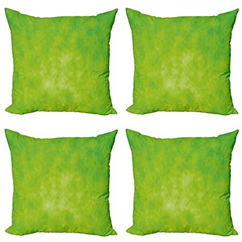 Ambesonne Lime Green Throw Pillow Cushion Case Pack of 4,