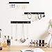 MyGift Wall-Mounted Black Metal Earring, Necklace, & Ring Racks, 6-Piece Set