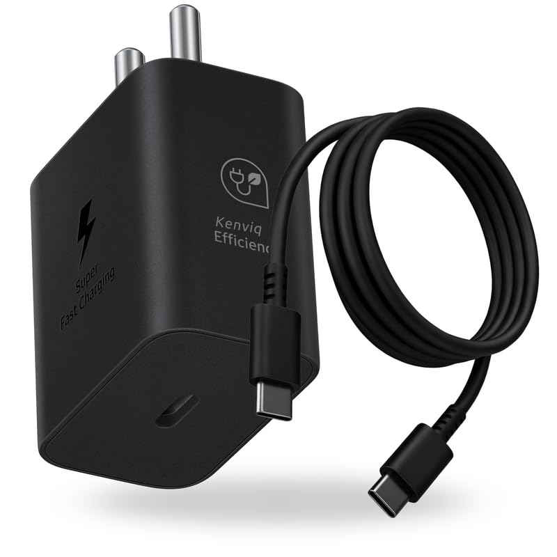 Image of 25W PD Charger USB C Fast Charging Adapter with Type C Cable Compatible with Samsung Galaxy S25, S24, S23, S22, S21, A56, A55, M56, Z Fold & Flip Series, Black
