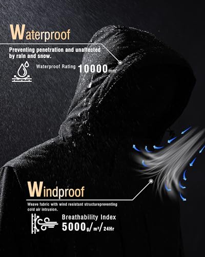 Winter Jackets Coats For Men Ski Snow Waterproof Fleece Liner Windproof Raincoat 6 Pockets - Image 5