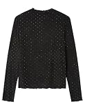 camiseta strass TOP CON CUELLO ALTO Springfield LS Strass Top with Turtle Neckline T Shirt, Black, M para Mujer