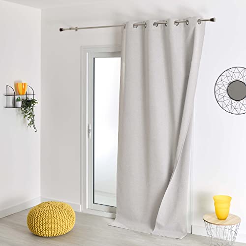 QABANE Home Maison - Rideau d'ameublement occultant Double Face Polyester Ivoire 260.00 x 135.00