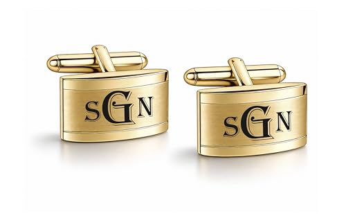 Mancuernillas personalizadas de oro bicolor miniatura 1