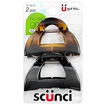 Scunci No-Slip Grip 5.5 cm Jaw Clips, women unisexAll Day Hold, 2-Count Per Pack 1-Pack Total