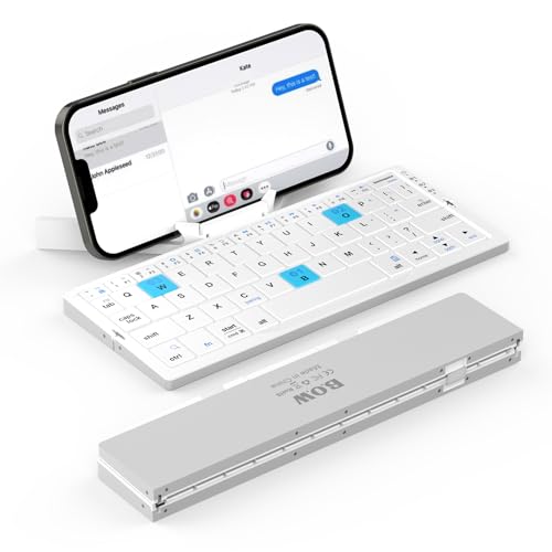 BRIMFORD Folding Bluetooth Keyboard with Magnetic Stand, Aluminum Alloy Mini Keypad Lightweight and Rechargeable QWERTY Keypad for iPads, Phones, Tablet BRIMFORD Folding Bluetooth Keyboard with Magnetic Stand, Aluminum Alloy Mini Keypad Lightweight and Rechargeable QWERTY Keypad for iPads, Phones, Tablet