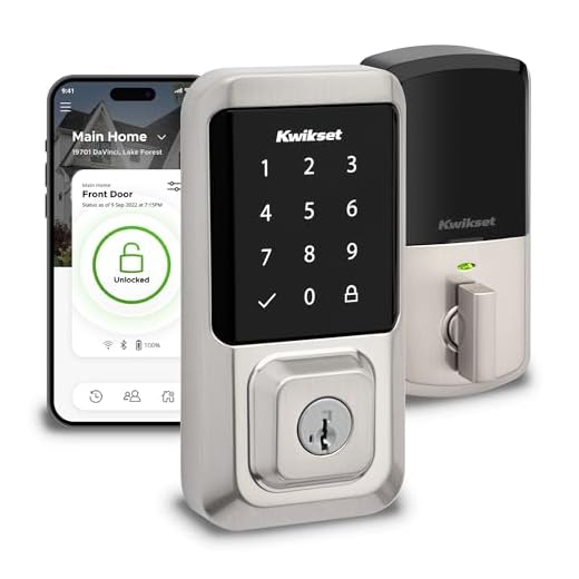Kwikset Halo Touchscreen Wi-Fi Smart Door Lock, Keyless Entry Electronic Deadbolt Door Lock, No Hub Required App Remote Control, With SmartKey Re-Key Security, Satin Nickel