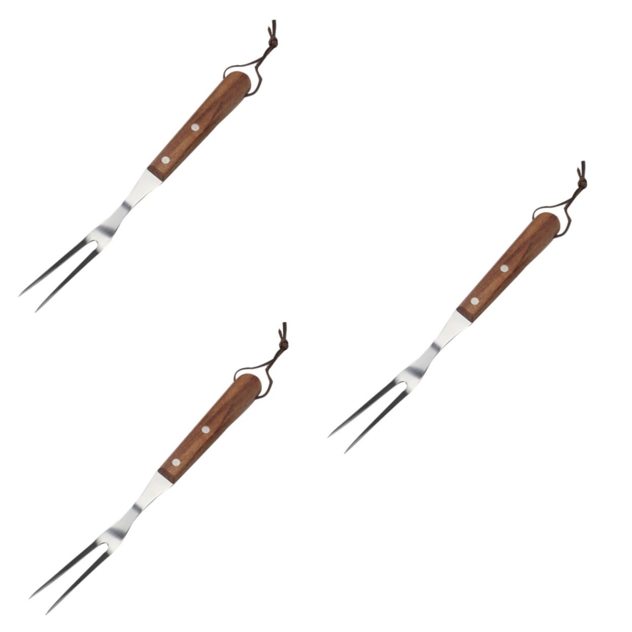 Happyyami 3pezzi Forchetta Da Barbecue Inossidabile Con Manico Utensile Per Grigliate All Aperto Resistente Alta Temperatura Per Spiedini e Design Pratico e Durevole