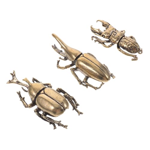 Figurines de coléoptère en laiton et sculptures d'insectes en cuivre