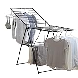 アイリスオーヤマ セーター・ニットの平干しにも使用可能なふとんも干せる多機能スタイル物干し スリム収納可能 スリム収納 KTSM-157 ブラック