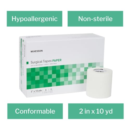 McKesson Surgical Tape, Non-Sterile, White, Paper, 10 yds, 2 in, 6 ct | Air and Moisture Permeable - image 4