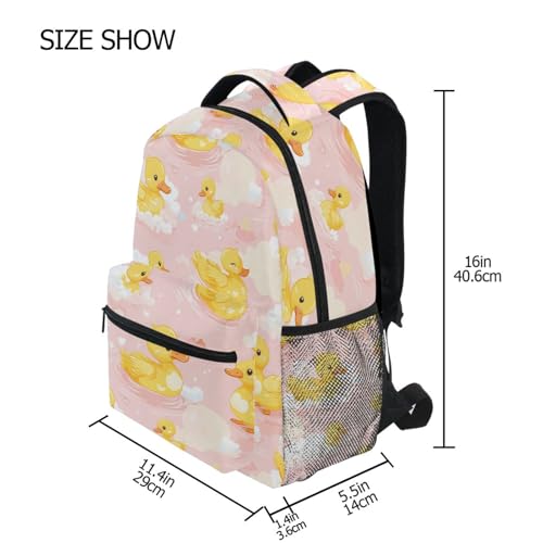 Yellow Duck Cloud Backpack for School Boys Girls Adults Kids Bookbag Laptop Bag 15L4