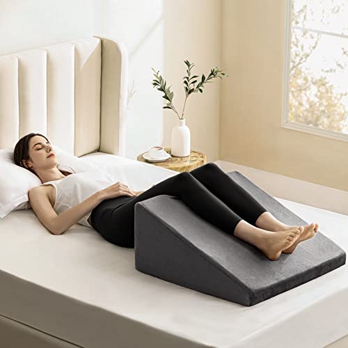 Ubbcare Bed Wedge Pillow, 10“× 24“ × 24” Memory Foam Wedge Pillows For Sleeping, Reading, Supporting Legs, Releasing Acid Reflux, Gerd, Snoring, Pain After Surgery, Removable And Washable Cover #TOP3