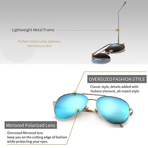 Image of SUNGAIT Women's Lightweight Oversized Aviator Sunglasses
